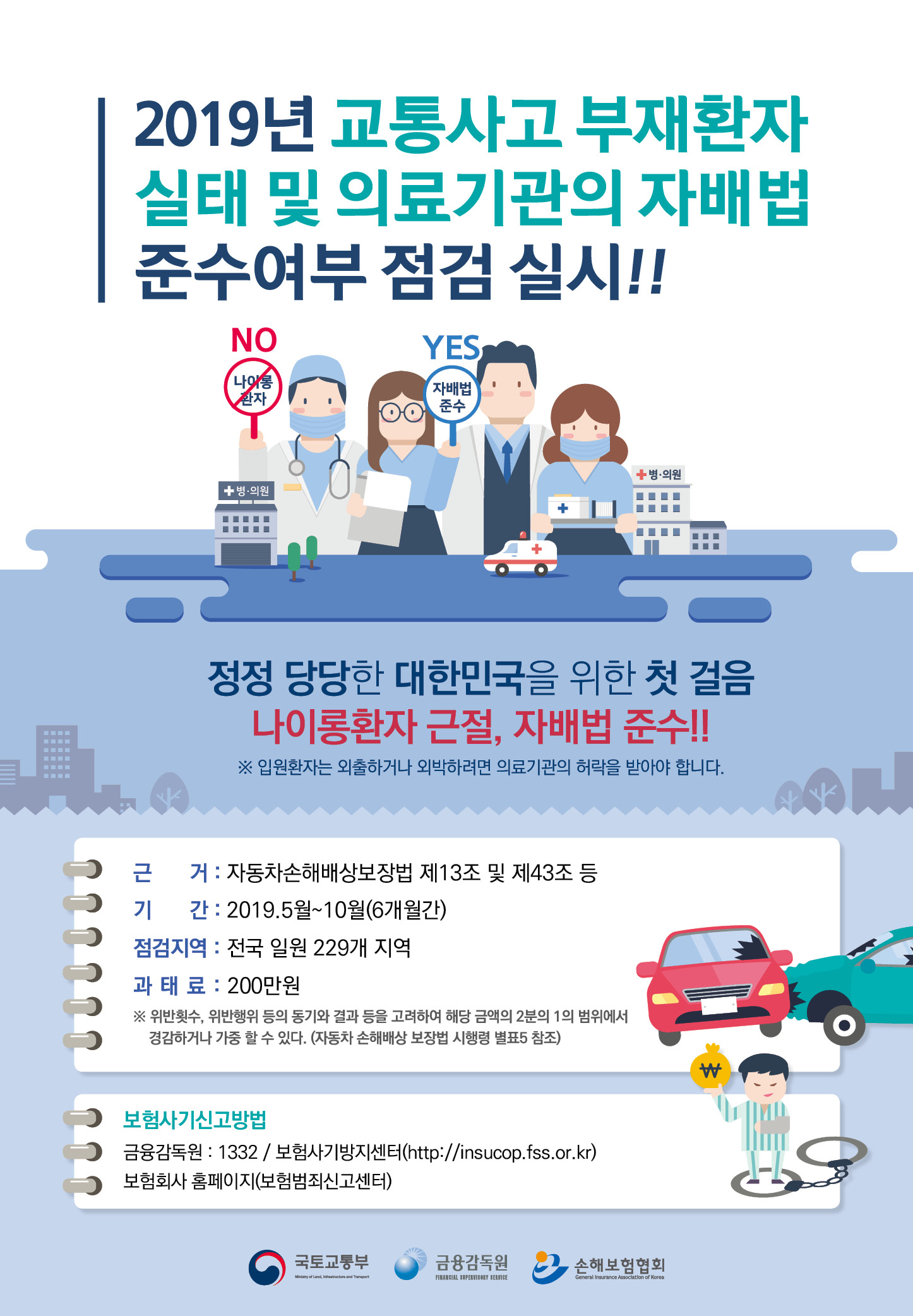 2019년 교통사고 부재환자 의료기관 실태 점검 실시 1