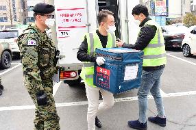 AZ백신 사상구 보건소 도착