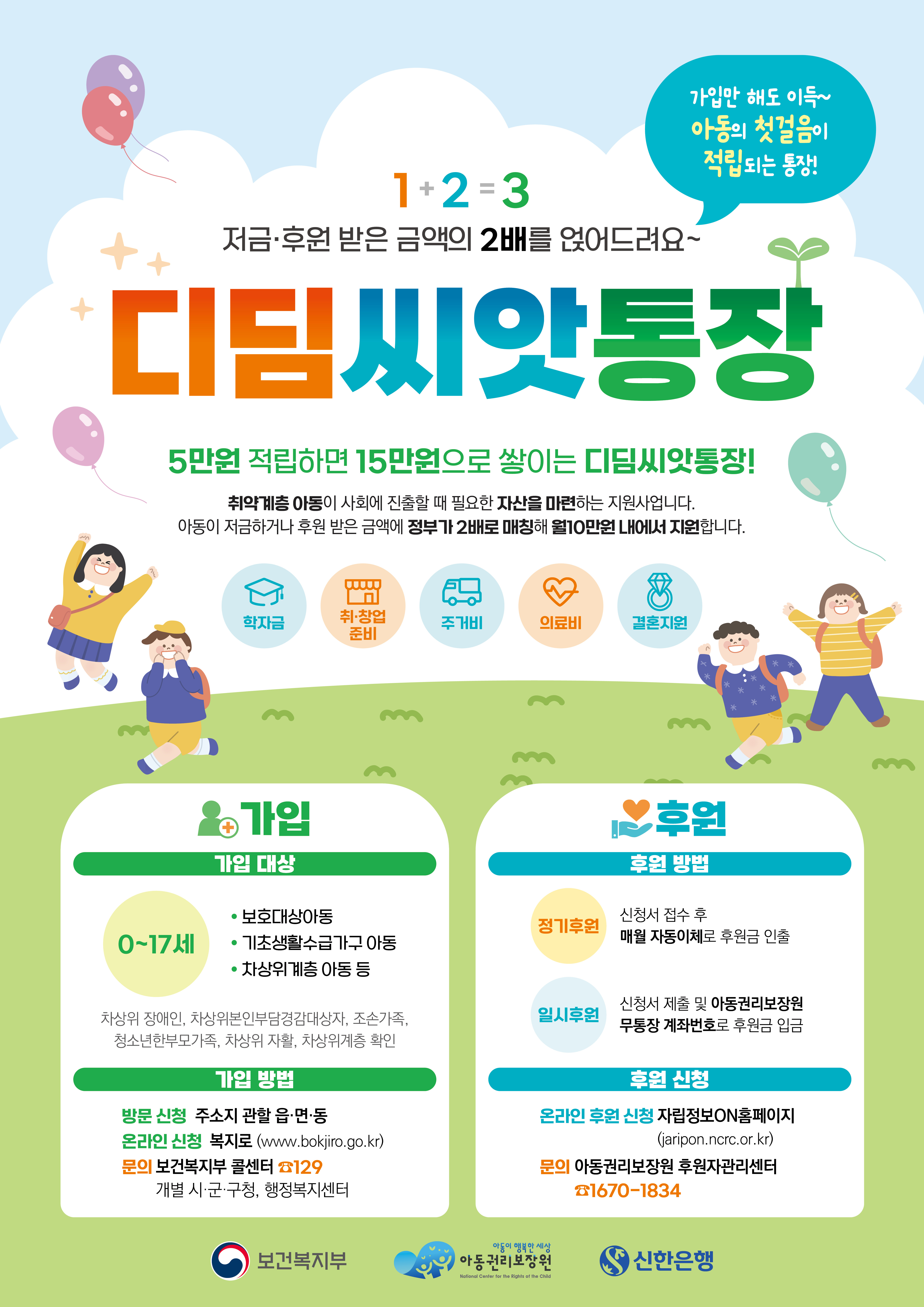 ‘5만 원 저축하면 15만 원으로’  취약계층 아동 자립 돕는 ‘디딤씨앗통장’