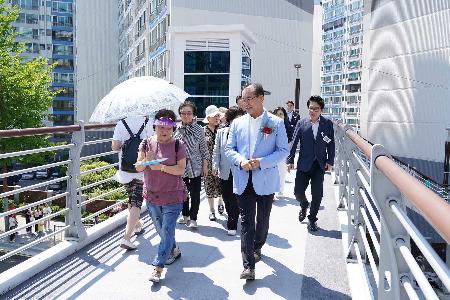 모라동 동원아파트 육교 엘리베이터 시승식