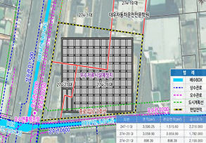 사상구청교차로 우수저류시설 단면도